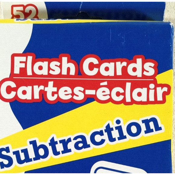 Subtraction Flash Cards Math Educational Mathematics Set of 52 - Picture 3 of 3